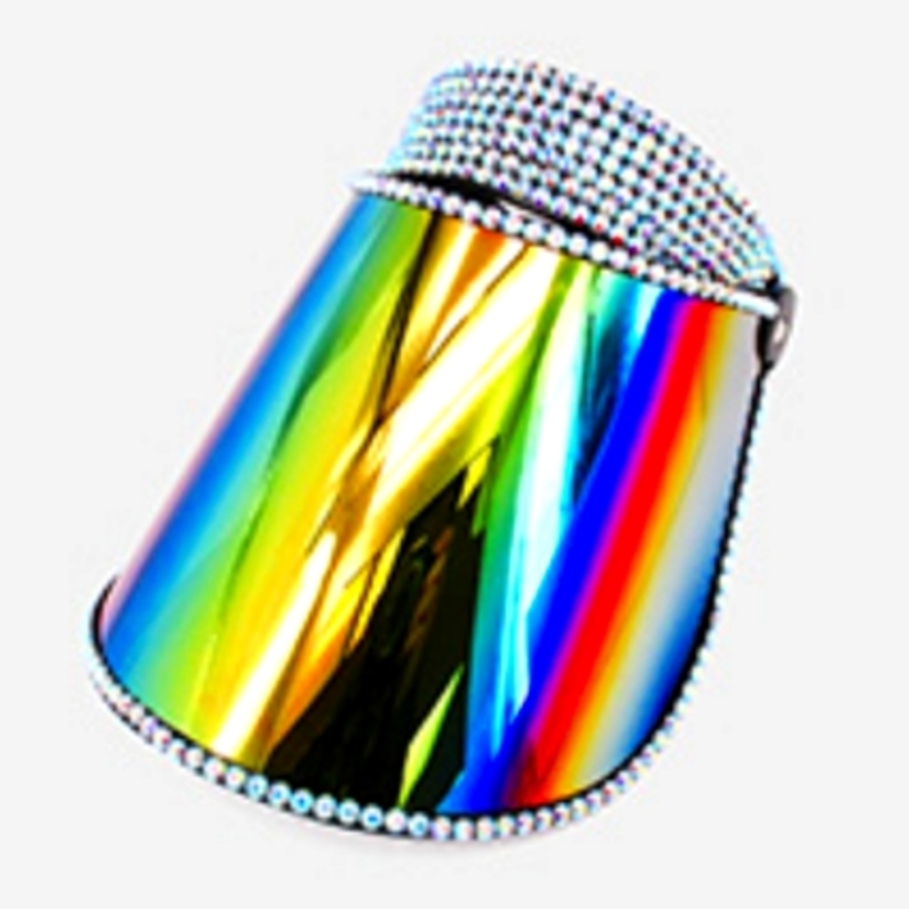 AB Rhinestone Crystal Accent Visor Cap Hat Shield